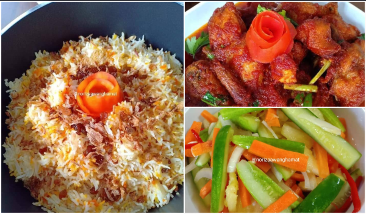 nasi planta dan ayam masak merah